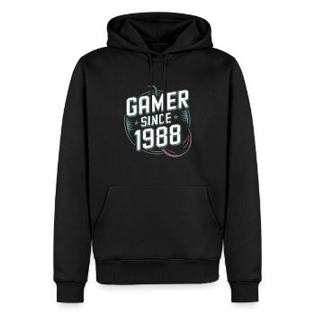 Gamer seit 1988 Geek Geburtstagsgeschenk - Männer Premium Bio Hoodie - Schwarz - Vorne - Nico (187cm)