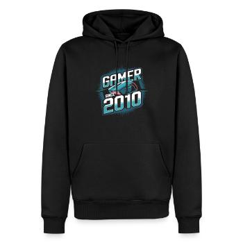 Gamer seit 2010 Geek Geburtstagsgeschenk - Männer Premium Bio Hoodie - Schwarz - Vorne - Nico (187cm)