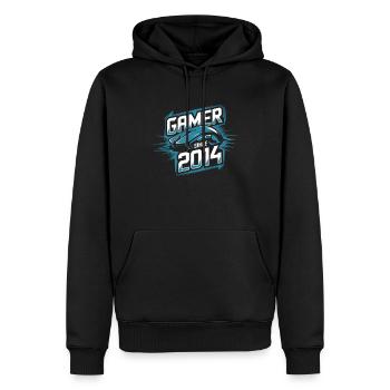 Gamer Since 2014 Geek Birthday Gift - Men’s Premium Organic Hoodie - black - Front - Nico (187cm)