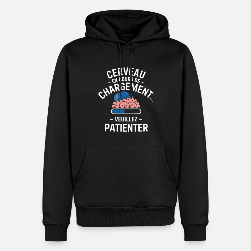 Brain Loading Warten Lustig - Männer Premium Bio Hoodie - Schwarz