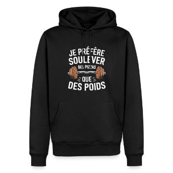 Ich ziehe es vor, Pizzen zu heben Humor Fitness - Männer Premium Bio Hoodie - Schwarz - Vorne - Nico (187cm)