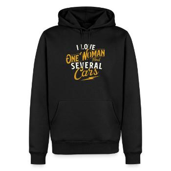 Ich liebe eine Frau und mehrere Autos - Car Guy - Männer Premium Bio Hoodie - Schwarz - Vorne - Nico (187cm)