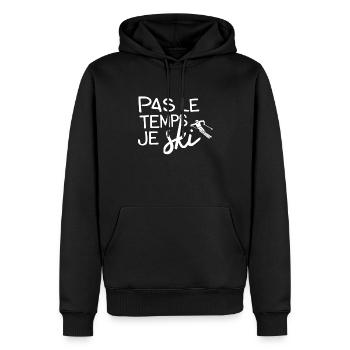 Pas Le Temps Je Ski Neige Cadeau Skieur - Sweat à capuche Premium bio Homme - noir - Devant - Nico (187cm)