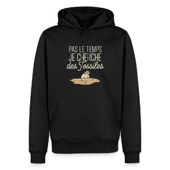 Keine Zeit, ich bin auf der Suche nach Fossilien Humor - Männer Premium Bio Hoodie - Schwarz - Vorne - Nico (187cm)