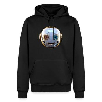 Robot head for all sci-fi and technology lovers - Men’s Premium Organic Hoodie - black - Front - Nico (187cm)