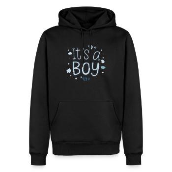 It's a Boy - Design Naissance Mignon - Sweat à capuche Premium bio Homme - noir - Devant - Nico (187cm)