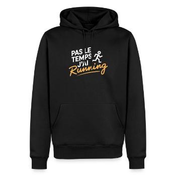 No Time I Have Running Runner Gift - Men’s Premium Organic Hoodie - black - Front - Nico (187cm)