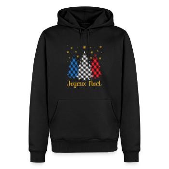 Joyeux Noël Französische Flagge Farbe Froher Weihnachtsbaum - Männer Premium Bio Hoodie - Schwarz - Vorne - Nico (187cm)