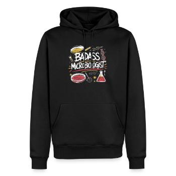 La science avec passion - Sweat à capuche Premium bio Homme - noir - Devant - Nico (187cm)