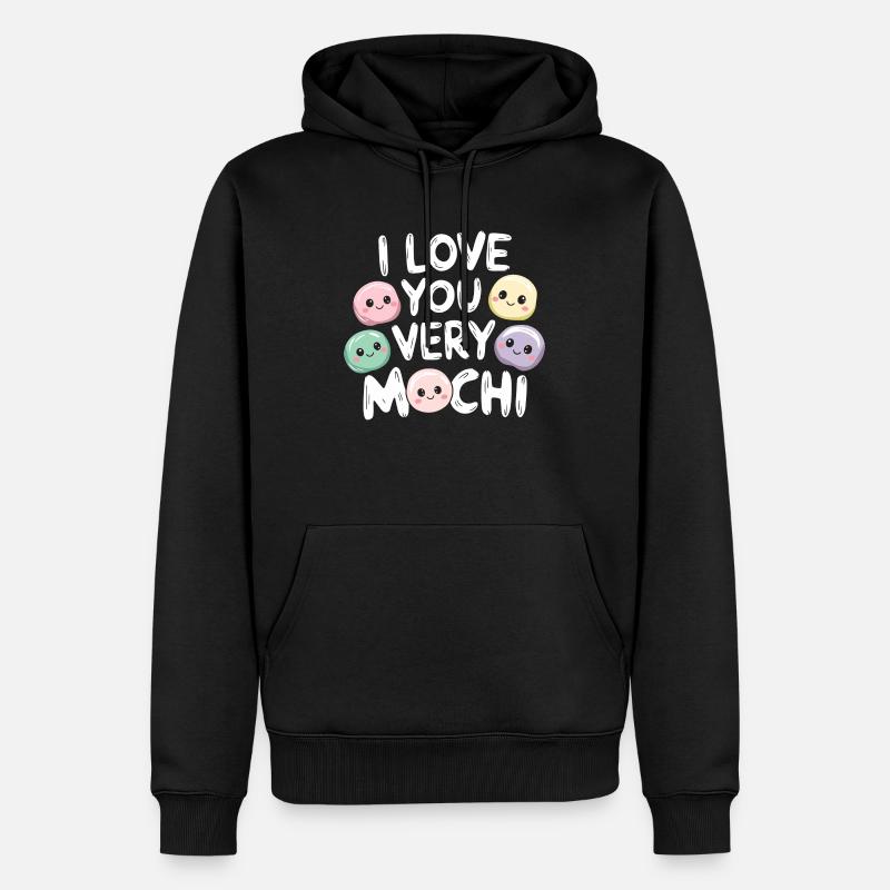 Hommage tendance au mochi - Sweat à capuche Premium bio Homme - noir