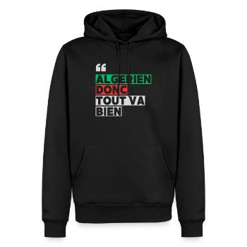 algerien - Sweat à capuche Premium bio Homme - noir - Devant - Nico (187cm)