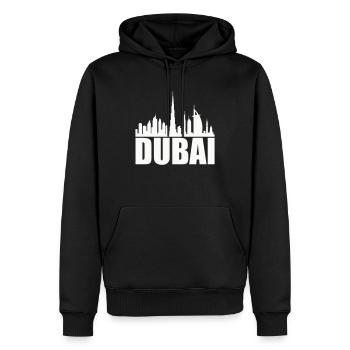 Dubai Skyline 1 - Men’s Premium Organic Hoodie - black - Front - Nico (187cm)