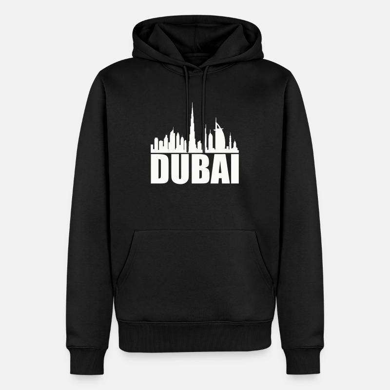 dubai skyline 1 - Männer Premium Bio Hoodie - Schwarz