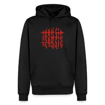 background lines v4 (© alteerian) - Männer Premium Bio Hoodie - Schwarz - Vorne - Nico (187cm)