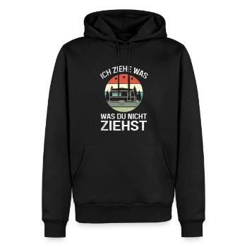 Wohnwagen Camping Sprüche Camper Campingfreunde - Männer Premium Bio Hoodie - Schwarz - Vorne - Nico (187cm)