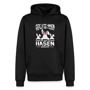 Lapin Lapin Maman Lapin Amour Lapins - Sweat à capuche Premium bio Homme - noir - Devant - Nico (187cm)