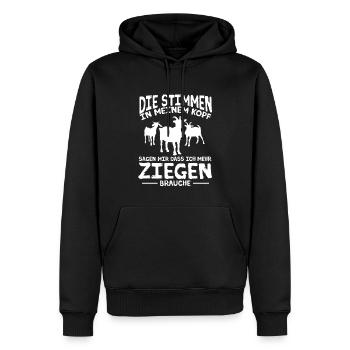 Chèvre Gardien Chèvre ChèvreHerd - Sweat à capuche Premium bio Homme - noir - Devant - Nico (187cm)