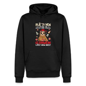 Plätzchen backen Weihnachten lustig - Männer Premium Bio Hoodie - Schwarz - Vorne - Nico (187cm)