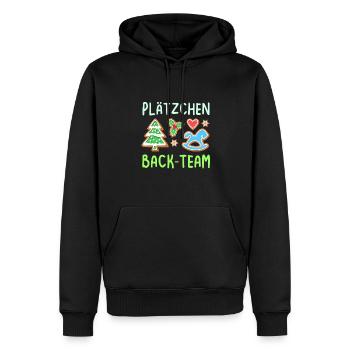 Das ist mein Plätzchen Backshirt backen - Männer Premium Bio Hoodie - Schwarz - Vorne - Nico (187cm)