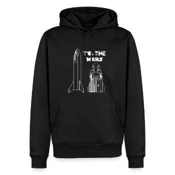 weiß - Männer Premium Bio Hoodie - Schwarz - Vorne - Nico (187cm)