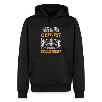 Gerüstbauer Sprüche Baustelle Gerüstbau - Männer Premium Bio Hoodie - Schwarz - Vorne - Nico (187cm)