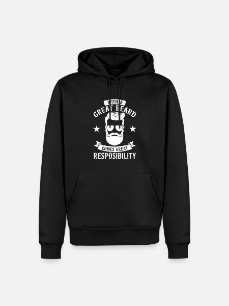 Bart Vollbart Barträger Geschenk, Bart - Männer Premium Bio Hoodie - Schwarz