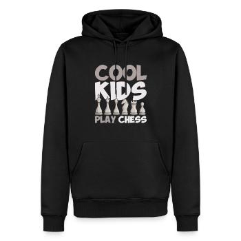 Joueur d’échecs Cadeau Club d’échecs Échecs - Sweat à capuche Premium bio Homme - noir - Devant - Nico (187cm)