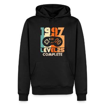 25 Anniversaire 1997 Vintage Rétro Cadeau - Sweat à capuche Premium bio Homme - noir - Devant - Nico (187cm)