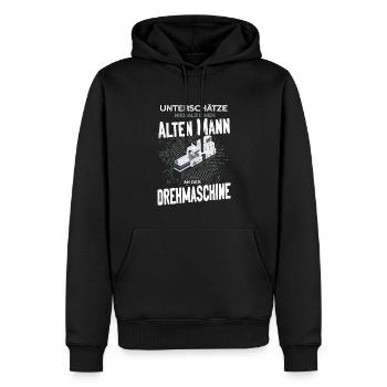 Zerspaner Zerspanungsmechaniker CNC - Männer Premium Bio Hoodie - Schwarz - Vorne - Nico (187cm)
