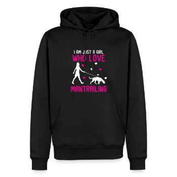 Mantrailing Hundesport Fährtenhund - Männer Premium Bio Hoodie - Schwarz - Vorne - Nico (187cm)