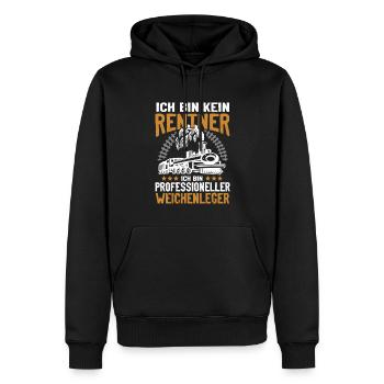 Modelleisenbahn Eisenbahn Eisenbahner - Männer Premium Bio Hoodie - Schwarz - Vorne - Nico (187cm)