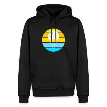 Crème glacée rétro bleu - Sweat à capuche Premium bio Homme - noir - Devant - Nico (187cm)