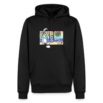 Il peut attendre sunset Doodle - Sweat à capuche Premium bio Homme - noir - Devant - Nico (187cm)