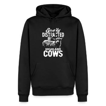 Highland Cow Schottische Hochlandkuh Kuh - Männer Premium Bio Hoodie - Schwarz - Vorne - Nico (187cm)