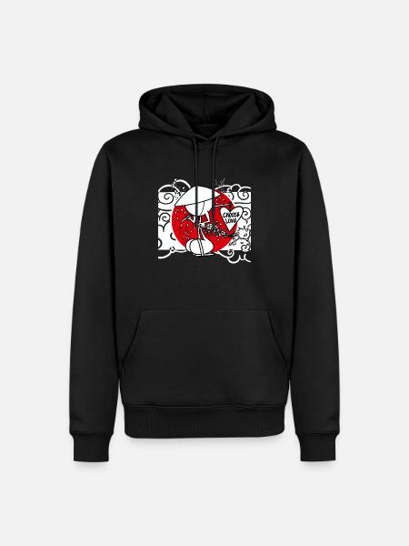 Samurai Of Hearts Doddle - Men’s Premium Organic Hoodie - black