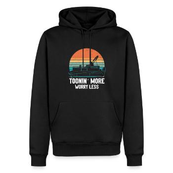 Vintage Life Pontoon Captain Boat Sunset - Männer Premium Bio Hoodie - Schwarz - Vorne - Nico (187cm)