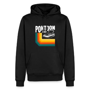 Vintage Life Pontoon Captain Boat Sunset - Männer Premium Bio Hoodie - Schwarz - Vorne - Nico (187cm)