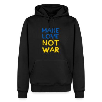 Faites l’amour pas la guerre Ukraine - Sweat à capuche Premium bio Homme - noir - Devant - Nico (187cm)