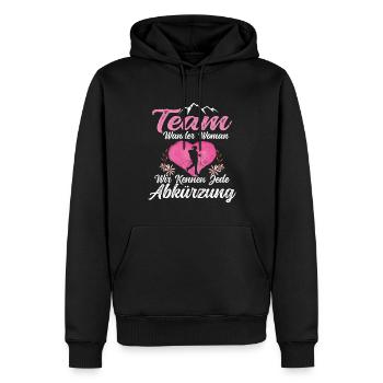 Wandern Sprüche Bergsteiger Wanderer - Männer Premium Bio Hoodie - Schwarz - Vorne - Nico (187cm)