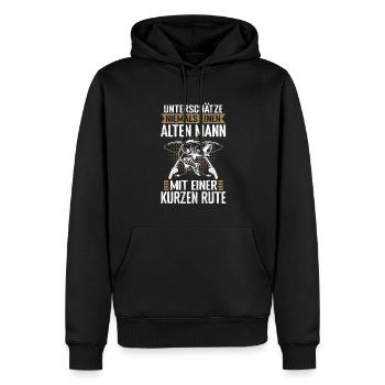 Rute Unser Angeln Angler Sprüche - Männer Premium Bio Hoodie - Schwarz - Vorne - Nico (187cm)