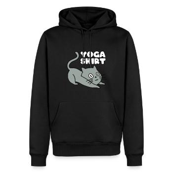 Yoga Cat Sport Fitness - Sweat à capuche Premium bio Homme - noir - Devant - Nico (187cm)