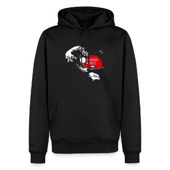 Ambiance d’été Plain Doddle - Sweat à capuche Premium bio Homme - noir - Devant - Nico (187cm)