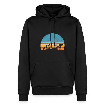 Gravel Bike Evolution Mountainbike Cyclocross - Männer Premium Bio Hoodie - Schwarz - Vorne - Nico (187cm)