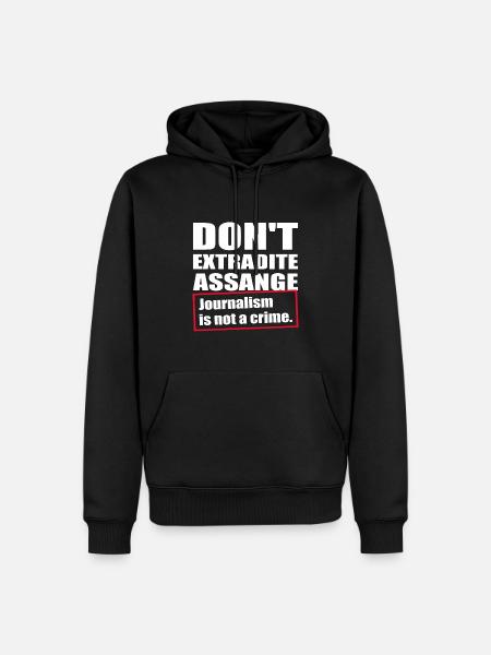 Free Assange Keine US Auslieferung - Männer Premium Bio Hoodie - Schwarz