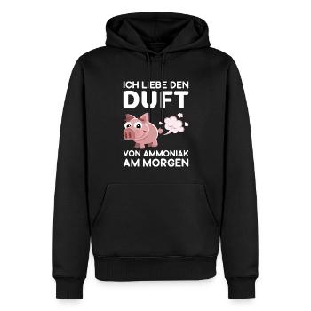 Schwein Bauernhof Landwirt Schweinezucht - Männer Premium Bio Hoodie - Schwarz - Vorne - Nico (187cm)
