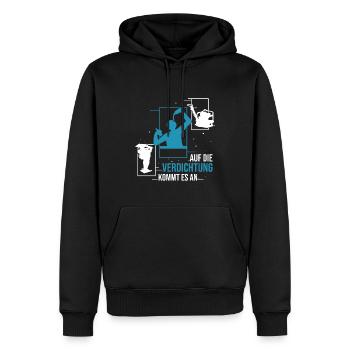 Betrunkener Straßenbauer Straßenbau - Männer Premium Bio Hoodie - Schwarz - Vorne - Nico (187cm)