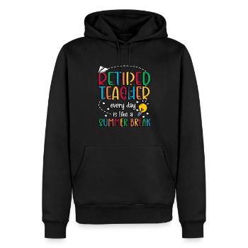 Enseignant à la retraite Enseignant à la retraite Enseignant à la retraite - Sweat à capuche Premium bio Homme - noir - Devant - Nico (187cm)