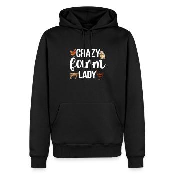 Agriculteur Propriétaire de la ferme Propriétaire de la ferme Femme de l’agriculteur - Sweat à capuche Premium bio Homme - noir - Devant - Nico (187cm)