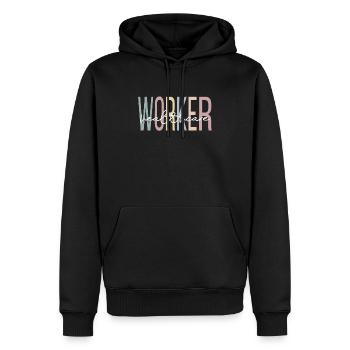 Professionnels de la santé - Sweat à capuche Premium bio Homme - noir - Devant - Nico (187cm)