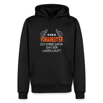 Vorarbeiter Tiefbau Straßenbau - Männer Premium Bio Hoodie - Schwarz - Vorne - Nico (187cm)